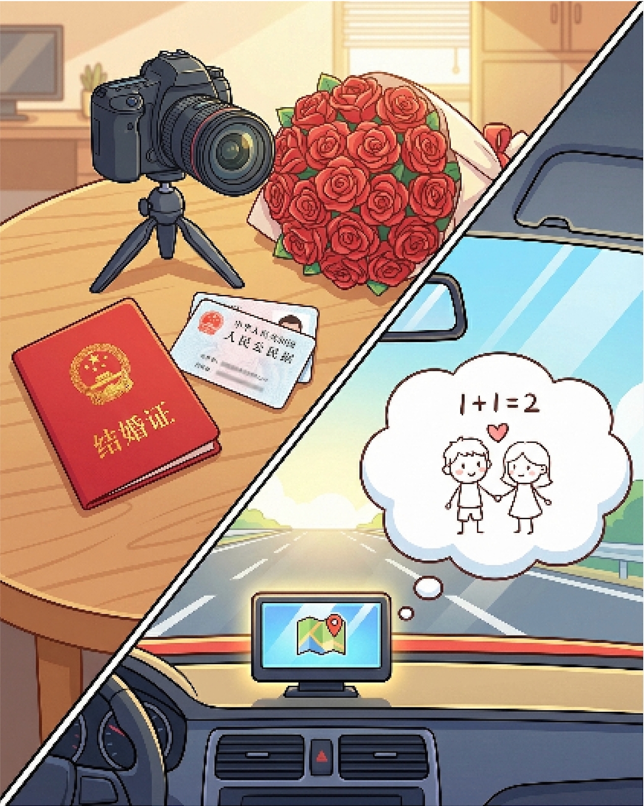 💖领证日小确幸：从证件照到“1+1=2”创意！